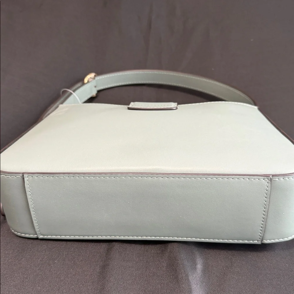 COACH New York Eliza Leather Shoulder Bag w/ Zipper Closure in Sage Green NWT - Picture 10 of 13
